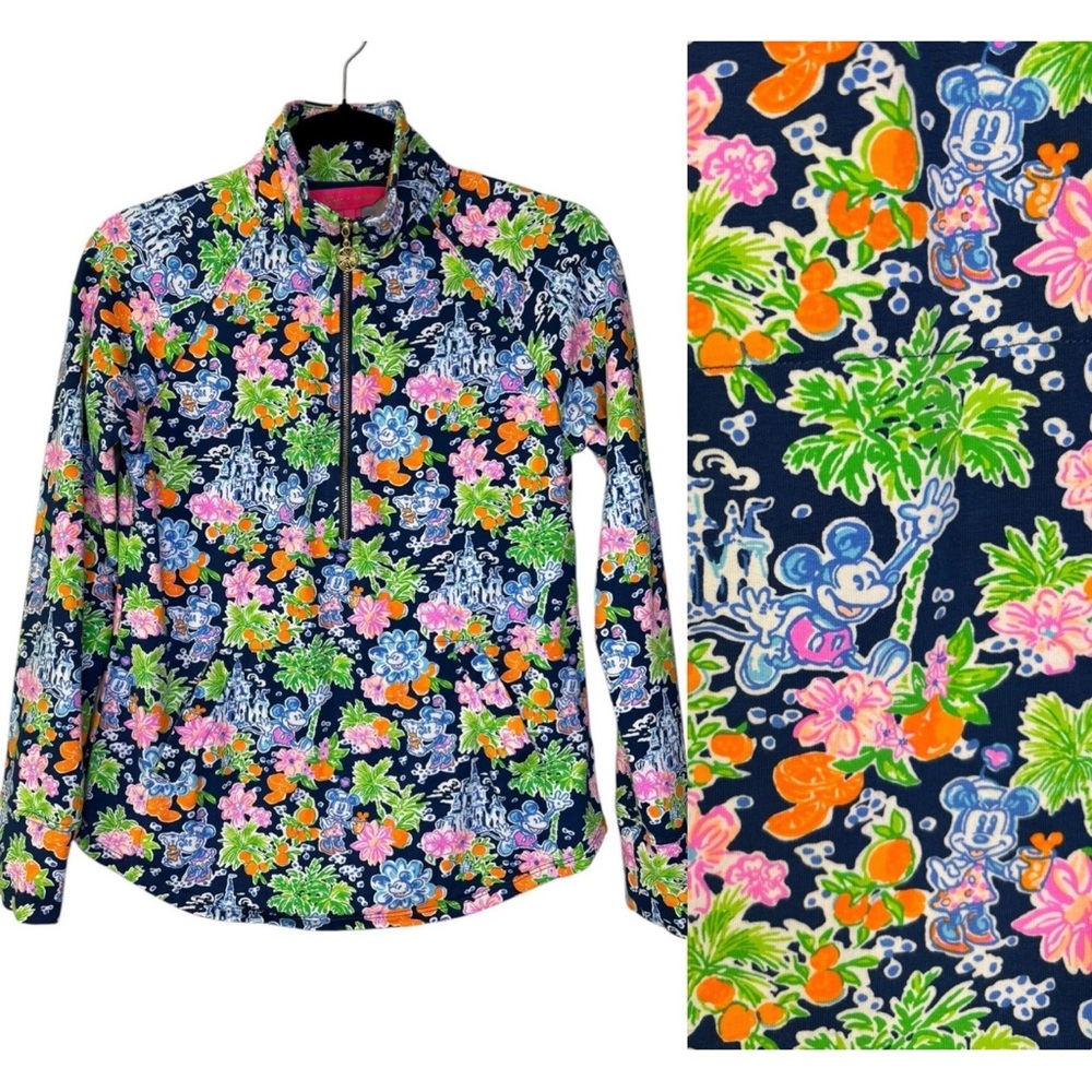 Disney Parks x Lilly Pulitzer Skipper Mickey and Minnie 1/4 Zip in size XS